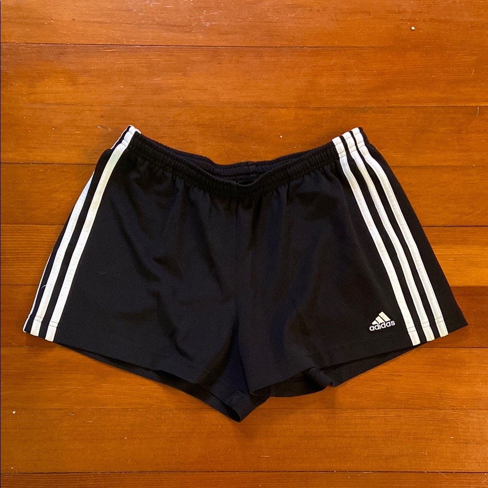 Adidas Black Athletic Shorts with Drawstring Waistband